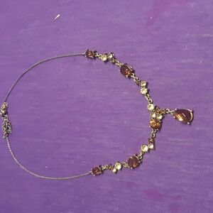 Avon brass gold rhinestones necklace NWOT